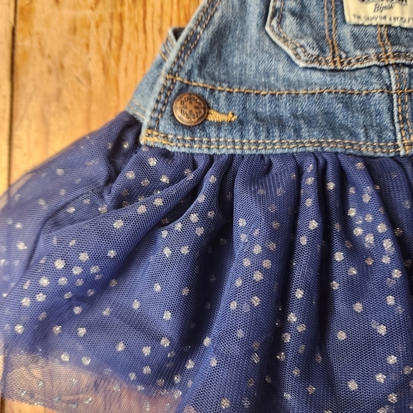 OshKosh B'Gosh Sparkle Jean Overalls Size 3-6 Months - Picture 4 of 5